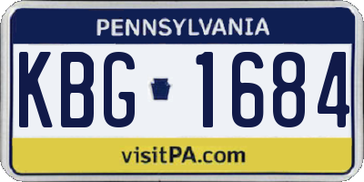PA license plate KBG1684