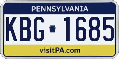 PA license plate KBG1685