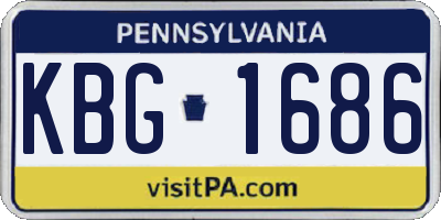 PA license plate KBG1686