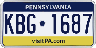 PA license plate KBG1687