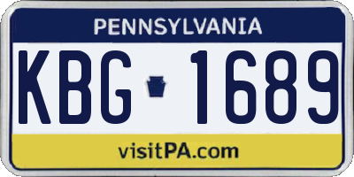 PA license plate KBG1689