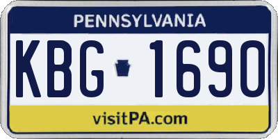 PA license plate KBG1690