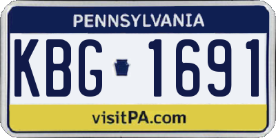 PA license plate KBG1691
