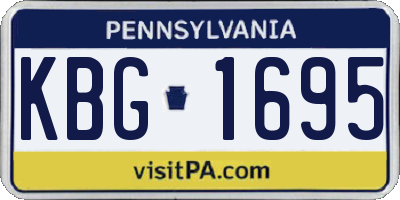 PA license plate KBG1695