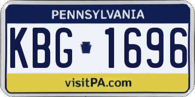 PA license plate KBG1696