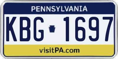 PA license plate KBG1697