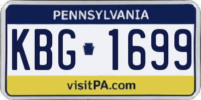 PA license plate KBG1699