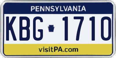 PA license plate KBG1710
