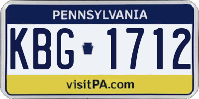 PA license plate KBG1712