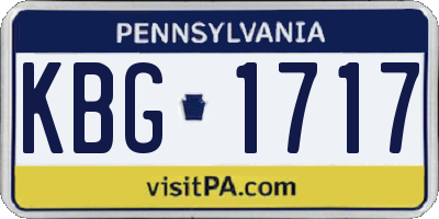 PA license plate KBG1717