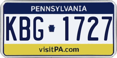 PA license plate KBG1727