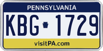 PA license plate KBG1729