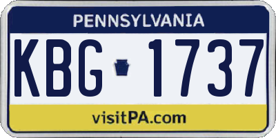 PA license plate KBG1737