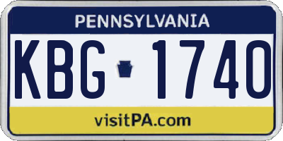 PA license plate KBG1740