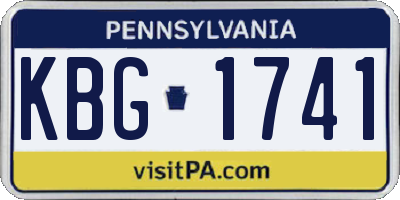 PA license plate KBG1741