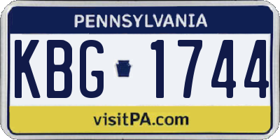 PA license plate KBG1744