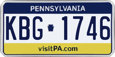 PA license plate KBG1746