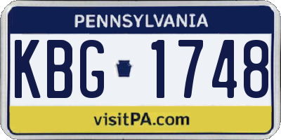 PA license plate KBG1748