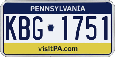 PA license plate KBG1751
