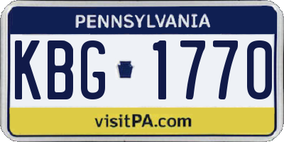 PA license plate KBG1770