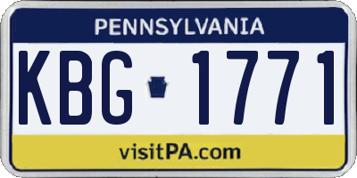 PA license plate KBG1771