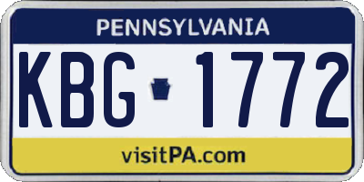 PA license plate KBG1772