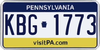 PA license plate KBG1773