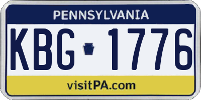 PA license plate KBG1776