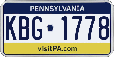 PA license plate KBG1778