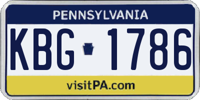PA license plate KBG1786