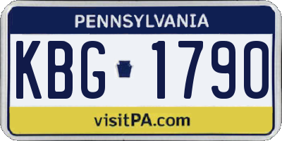 PA license plate KBG1790