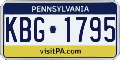 PA license plate KBG1795
