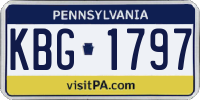 PA license plate KBG1797