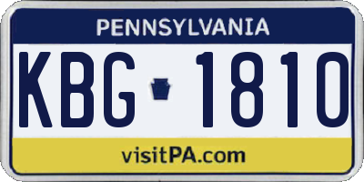 PA license plate KBG1810