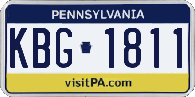 PA license plate KBG1811