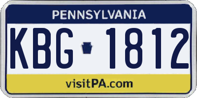 PA license plate KBG1812