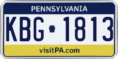 PA license plate KBG1813