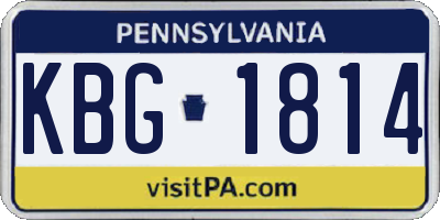 PA license plate KBG1814