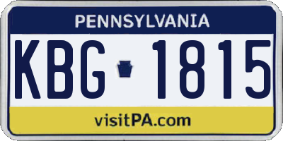 PA license plate KBG1815