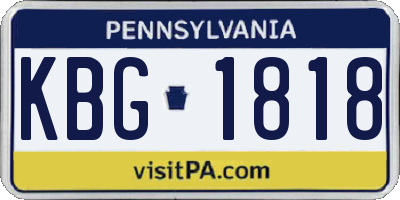 PA license plate KBG1818