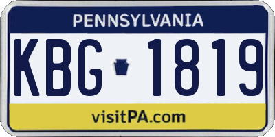 PA license plate KBG1819