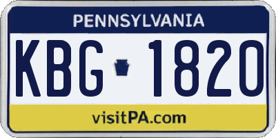 PA license plate KBG1820