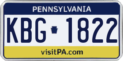 PA license plate KBG1822