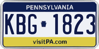 PA license plate KBG1823
