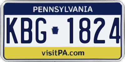 PA license plate KBG1824