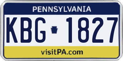 PA license plate KBG1827