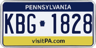 PA license plate KBG1828