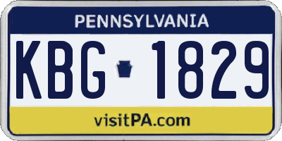 PA license plate KBG1829