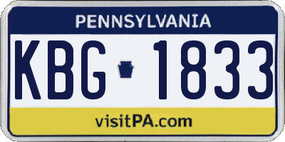 PA license plate KBG1833