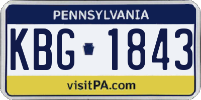 PA license plate KBG1843